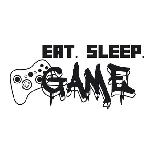 PLAYSTATION CONTROLLER Eat sleep game VINYL WALL ART STICKER DECAL